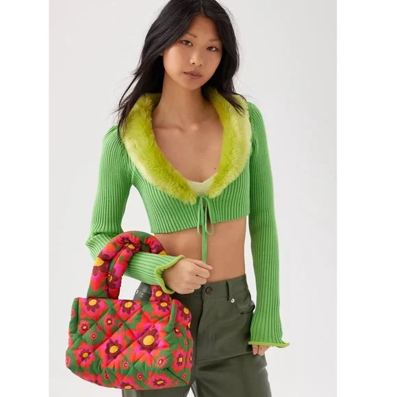 Urban Outfitters Izzy Cropped Cardigan Top - Picture 1 of 14